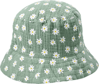 Hut aus Musselin mit Blumen-Muster, grün, Gr. 52/53, 1 St