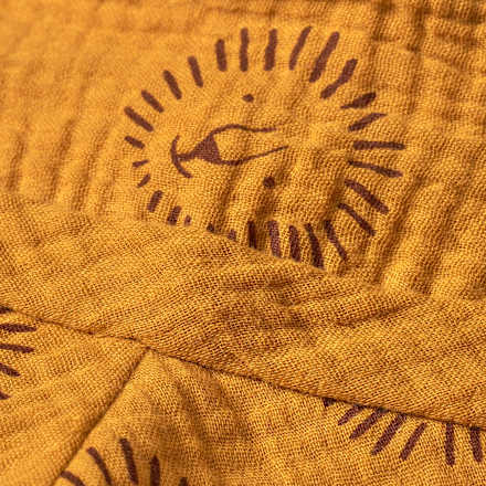 Hut aus Musselin mit Löwen-Muster, gelb, Gr. 52/53, 1 St ALANA