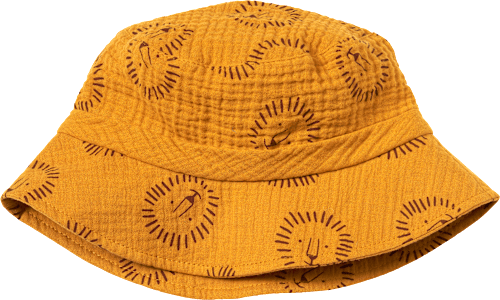 Hut aus Musselin mit Löwen-Muster, gelb, Gr. 52/53, 1 St ALANA