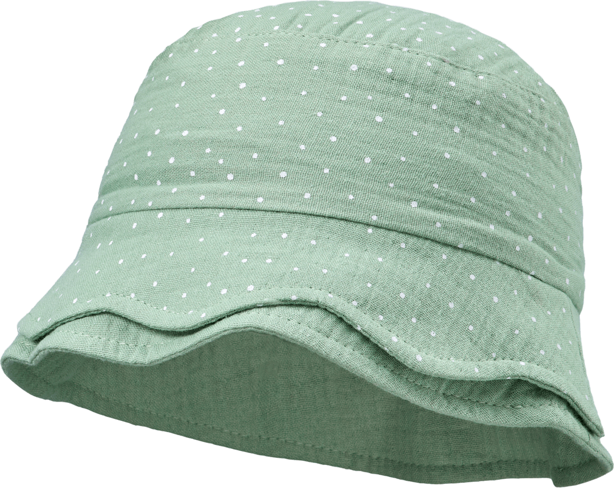 ALANA Hut aus Musselin mit Punkte-Muster, grün, Gr. 46/47, 1 St
