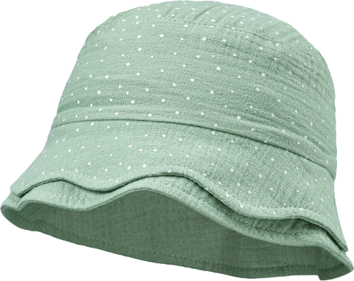 Hut aus Musselin mit Punkte-Muster, grün, Gr. 46/47, 1 St