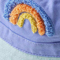 ALANA Hut mit Regenbogen-Bouclé-Motiv, lila & blau, Gr. 50/51, 1 St