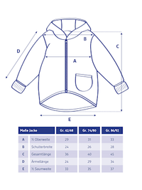 Merinowoljas met meegroeifunctie en hertenpatroon, paars, maat 62/68, 1 stuk