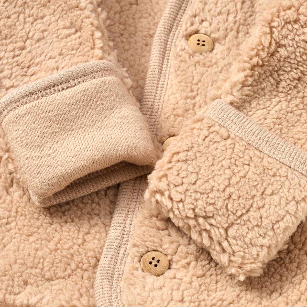 ALANA Jacke aus Teddy-Fleece mit Vario-Ärmeln, beige, Gr. 62/68, 1 St
