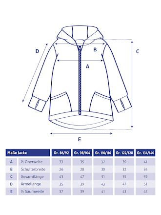 Jacke aus Walk, rosa, Gr. 110/116, 1 St