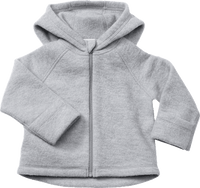 Wollen jas met capuchon en verstelbare mouwen, grijs, maat 74/80, 1 stuk