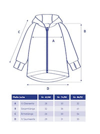 Wollen jas met capuchon en verstelbare mouwen, grijs, maat 74/80, 1 stuk