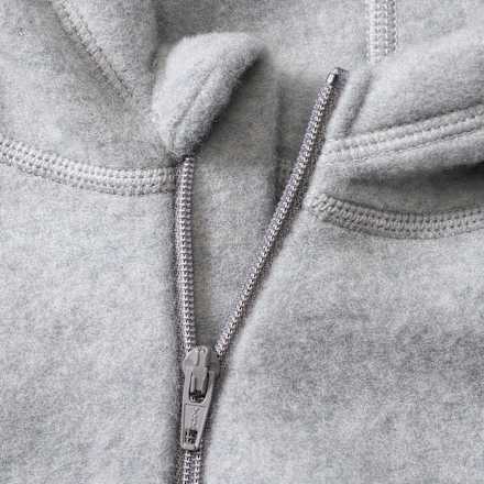 Wollen jas met capuchon en verstelbare mouwen, grijs, maat 74/80, 1 stuk