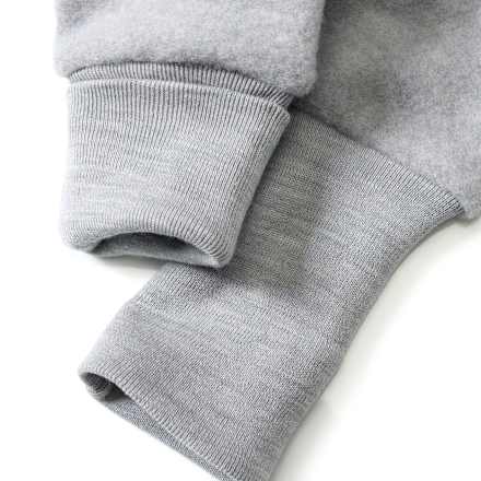 Wollen jas met capuchon en verstelbare mouwen, grijs, maat 74/80, 1 stuk