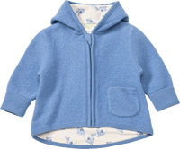 Jacke aus Wollwalk mit Mitwachsfunktion, blau, Gr. 74/80, 1 St