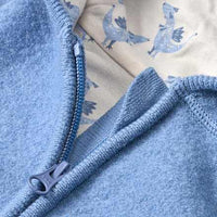 Jacke aus Wollwalk mit Mitwachsfunktion, blau, Gr. 74/80, 1 St