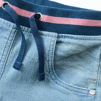 Rechte jeans met geribbelde tailleband, blauw, maat 128, 1 stuk