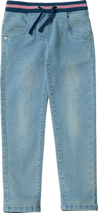 Rechte jeans met geribbelde tailleband, blauw, maat 128, 1 stuk