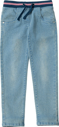 Rechte jeans met geribbelde tailleband, blauw, maat 128, 1 stuk