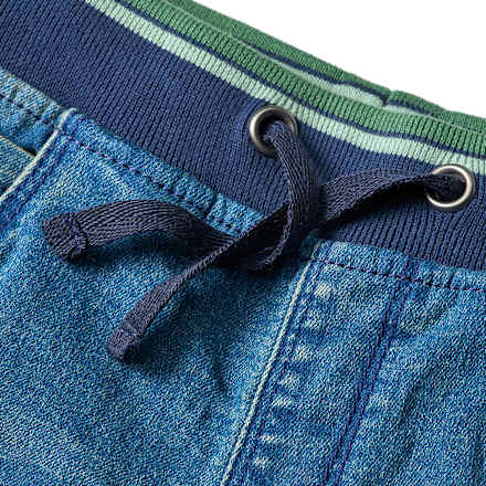 Rechte jeans met geribbelde tailleband en trekkoord, blauw, maat 104, 1 stuk