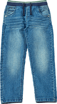 Jeans mit geradem Schnitt & Rippbund mit Kordel, blau, Gr.104, 1 St