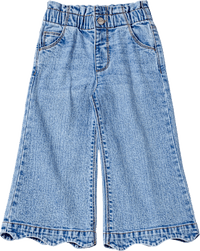 Jeans mit weitem Schnitt, Stretch & Paperbag-Bund, blau, Gr. 104, 1 St