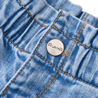 Jeans mit weitem Schnitt, Stretch & Paperbag-Bund, blau, Gr. 104, 1 St