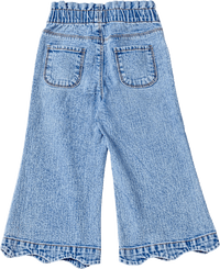 Jeans mit weitem Schnitt, Stretch & Paperbag-Bund, blau, Gr. 104, 1 St