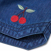 Jeansshorts mit Kirsch-Stickerei, blau, Gr. 110, 1 St