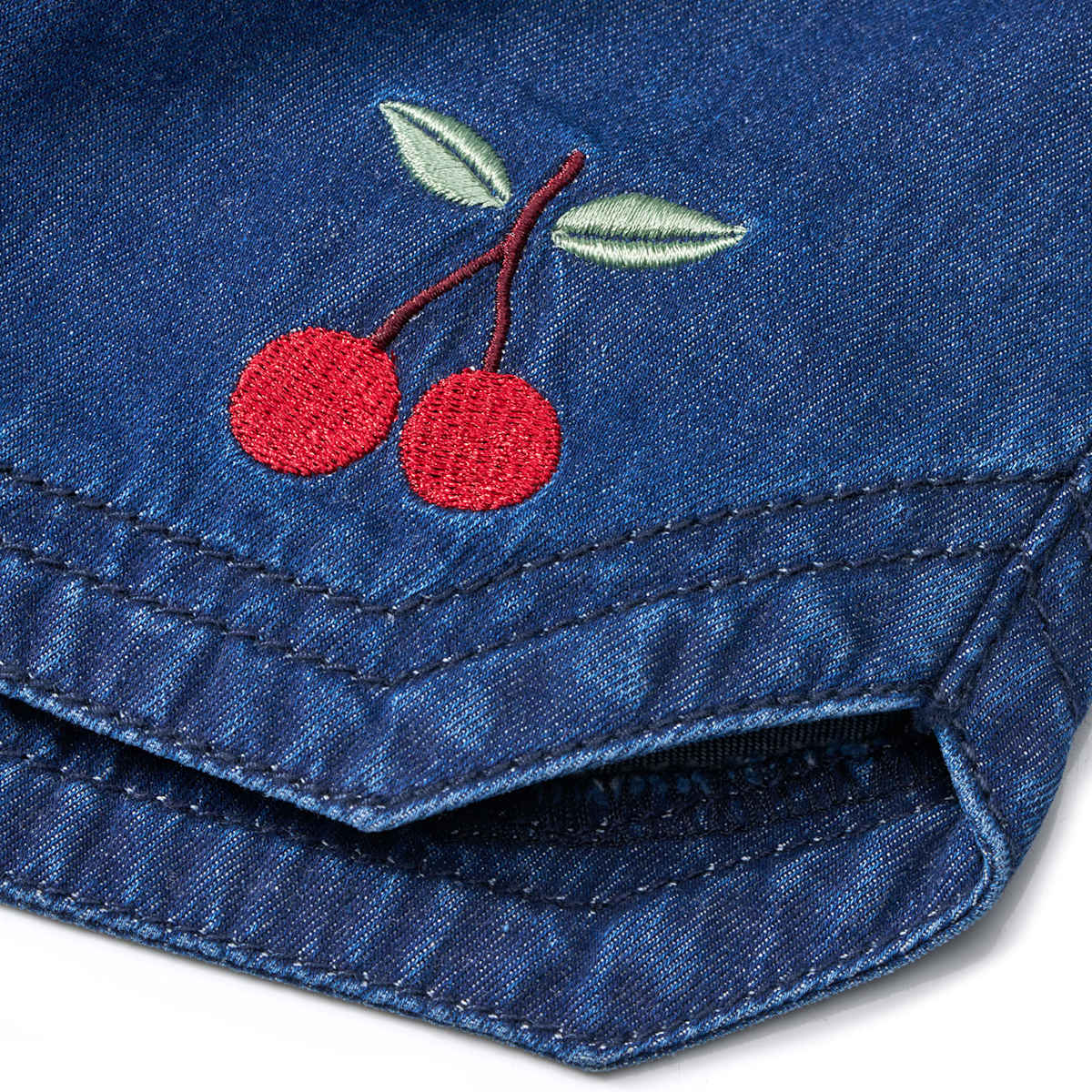 ALANA Jeansshorts mit Kirsch-Stickerei, blau, Gr. 92, 1 St