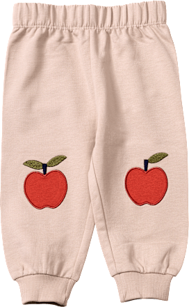 Jogginghose mit Apfel-Applikation, beige, Gr. 86, 1 St