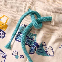 Joggingbroek met bouwplaatspatroon, beige, maat 110, 1 stuk