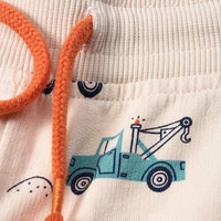 Jogginghose mit Baustellen-Muster, beige, Gr. 98, 1 St