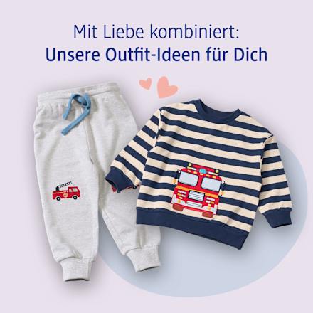 Joggingbroek met brandweermotief, grijs, maat 104, 1 stuk