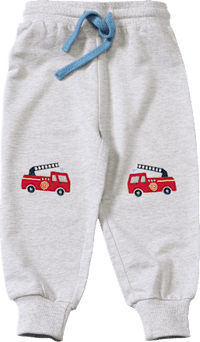 Joggingbroek met brandweermotief, grijs, maat 104, 1 stuk