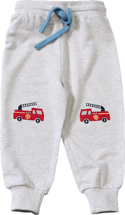 Joggingbroek met brandweermotief, grijs, maat 104, 1 stuk