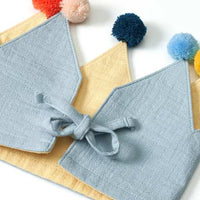 Kinderverjaardagskroon van mousseline, blauw, 1 stuk