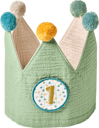 Kinderverjaardagskroon van mousseline, groen, 1 stuk