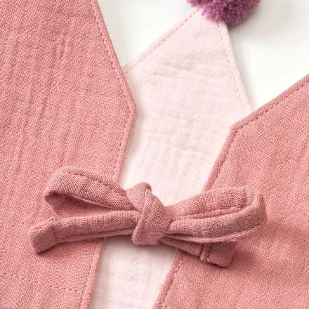 Kinderverjaardagskroon van mousseline, roze, 1 stuk