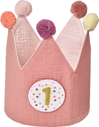 Kinder Geburtstagskrone aus Musselin, rosa, 1 St