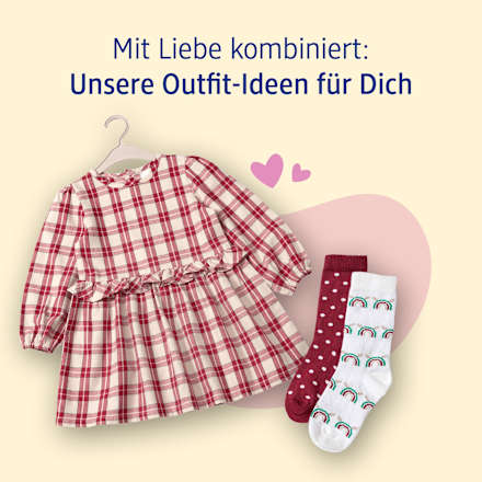 Kleid aus Flanell mit Karo-Muster, rot, Gr. 122, 1 St