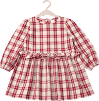 Kleid aus Flanell mit Karo-Muster, rot, Gr. 122, 1 St