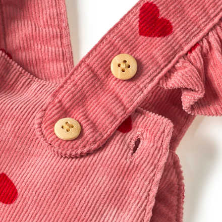 Kleid aus Kord mit Herz-Muster, rosa, Gr. 110, 1 St