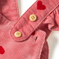 Kleid aus Kord mit Herz-Muster, rosa, Gr. 110, 1 St