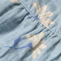 Kleid aus Musselin mit Blumen-Muster, blau, Gr. 92, 1 St ALANA