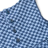 Kleid aus Musselin mit Karo-Muster, blau, Gr. 86, 1 St
