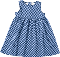 Kleid aus Musselin mit Karo-Muster, blau, Gr. 86, 1 St