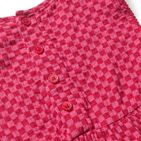 Kleid aus Musselin mit Karo-Muster, rot, Gr. 110, 1 St