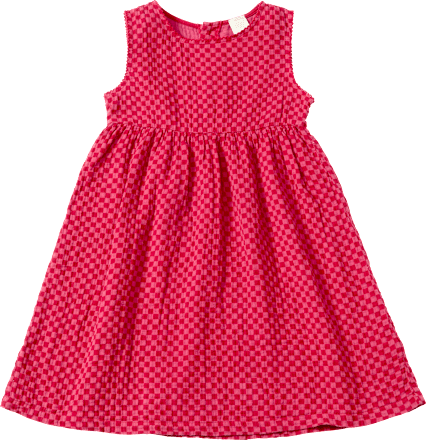 Kleid aus Musselin mit Karo-Muster, rot, Gr. 110, 1 St