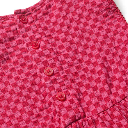 Kleid aus Musselin mit Karo-Muster, rot, Gr. 110, 1 St