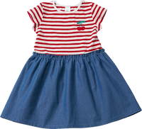 Kleid mit Ringeln & Kirsch-Applikation, rot & blau, Gr. 110, 1 St ALANA