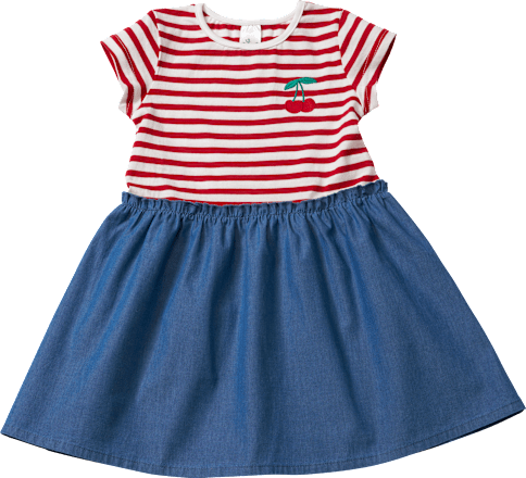 Kleid mit Ringeln & Kirsch-Applikation, rot & blau, Gr. 110, 1 St ALANA