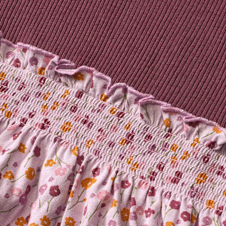 Geribbelde jurk, paars, maat 116, 1 stuk