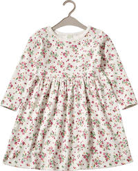 ALANA Kleid mit Ripp-Struktur & Blumen-Muster, weiß & rosa, Gr. 104, 1 St