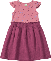 ALANA Kleid mit Ripp-Struktur & Musselin-Rock, rosa, Gr. 122, 1 St